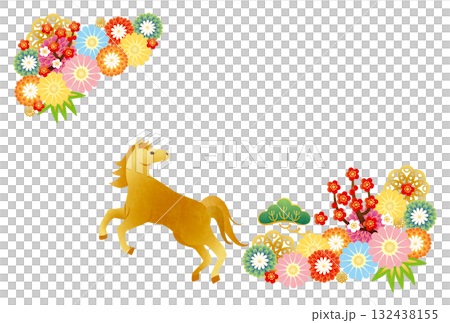 午年-年賀状テンプレ-え3 132438155