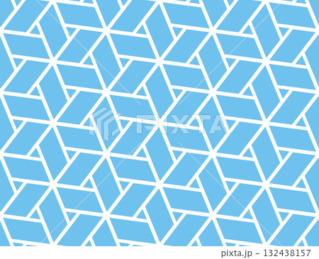 The geometric pattern with lines. Seamless vector background. White and blue texture. Graphic modern pattern. Simple lattice graphic design 132438157