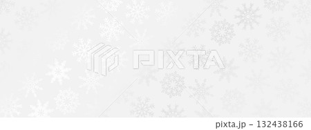 高級感のある雪の結晶模様のバナー　ホワイト 132438166
