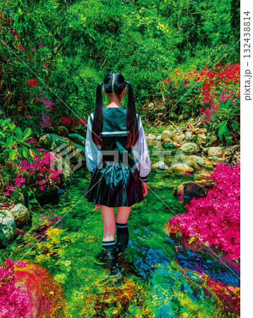 日本人女性のファッションポートレート 132438814