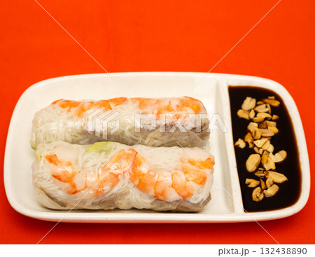 Fresh Shrimp and Vermicelli Summer Rolls Fresh Shrimp and Vermicelli Summer Rolls 132438890