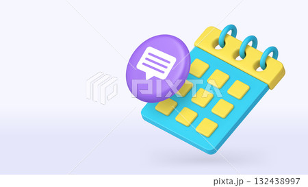 Time management deadline schedule reminder 3d icon banner copy space vector illustration 132438997