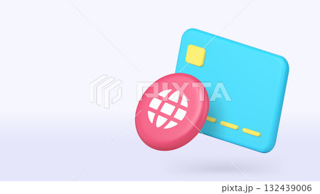Card payment global financial banking service 3d icon banner copy space vector illustration Card payment global financial banking service 3d icon banner copy space vector illustration 132439006