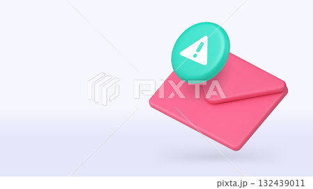Important message warning post letter envelope 3d icon banner copy space vector illustration Important message warning post letter envelope 3d icon banner copy space vector illustration 132439011