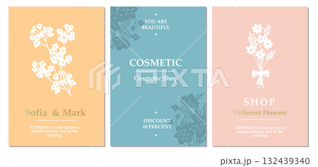 Beautiful flowers creative card template with beautiful flourishes ornament elements.  132439340