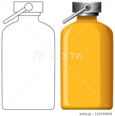 Yellow Product Bottle with Metal Cap Vector Illustration Yellow Product Bottle with Metal Cap Vector Illustration 132439608