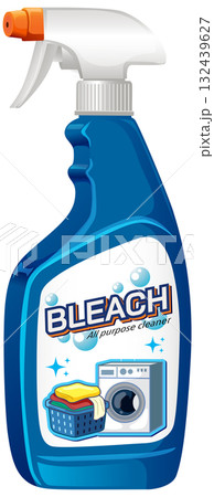 Blue Spray Bottle of All Purpose Bleach Cleaner Blue Spray Bottle of All Purpose Bleach Cleaner 132439627