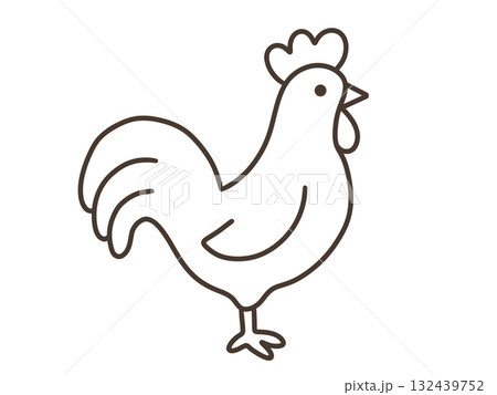 シンプルな鶏のイラスト 132439752