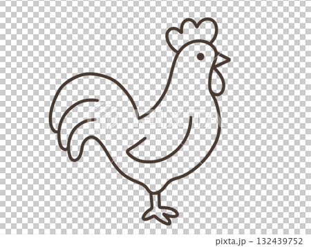 シンプルな鶏のイラスト 132439752