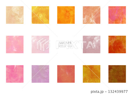 赤系アクリル絵の具　四角テクスチャ 132439977