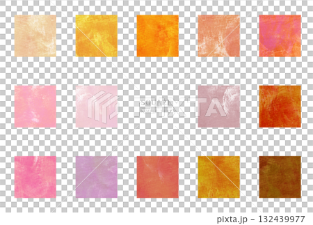 赤系アクリル絵の具　四角テクスチャ 132439977