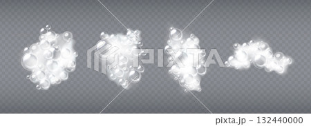 Foam soap sud clusters with transparent bubbles 132440000