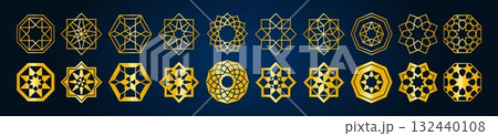 Ramadan ornament icons with geometric patterns 132440108