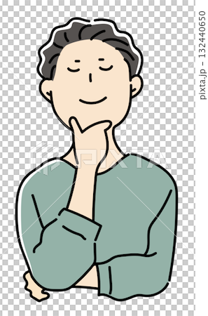 對內部設計滿意的男性有豐胸顏色 132440650