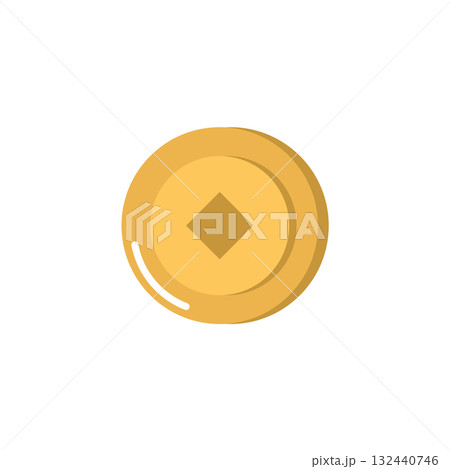 Isolated Gold Coin Illustration 132440746