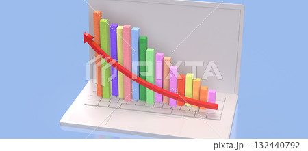 The Multi color chart for Business concept 3d Rendering. The Multi color chart for Business concept 3d Rendering. 132440792