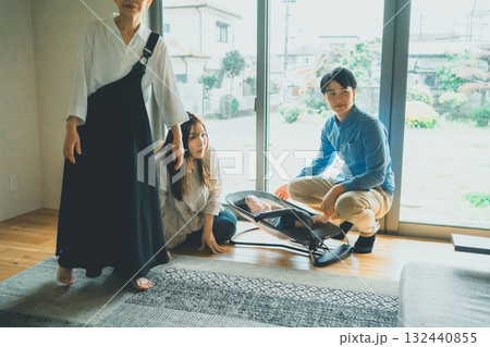 赤ちゃん連れで実家に帰省する 132440855