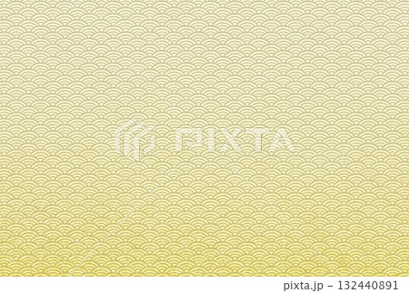 キラキラ輝く繊細な淡金色の模様に青海波柄を重ねた背景画像2 キラキラ輝く繊細な淡金色の模様に青海波柄を重ねた背景画像2 132440891