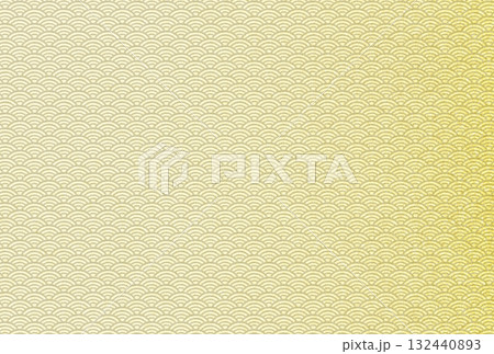 キラキラ輝く繊細な淡金色の模様に青海波柄を重ねた背景画像4 132440893