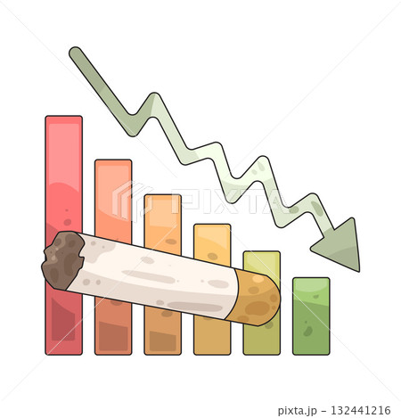 illustration of Cigarette Smoking Decrease Chart illustration of Cigarette Smoking Decrease Chart 132441216