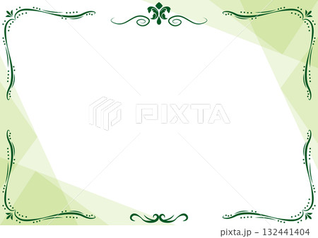 緑のアンティークフレーム背景1 132441404