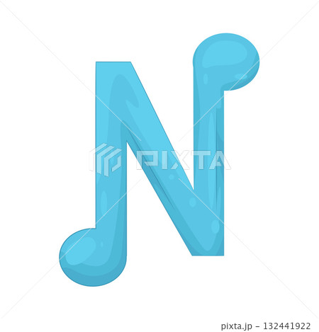 Illustration of letter n for note music Illustration of letter n for note music 132441922