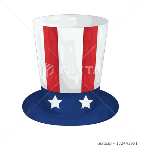 Illustration of uncle sam hat Illustration of uncle sam hat 132441951