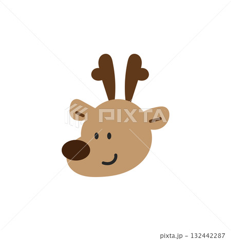 トナカイの顔のイラスト【クリスマス】 132442287