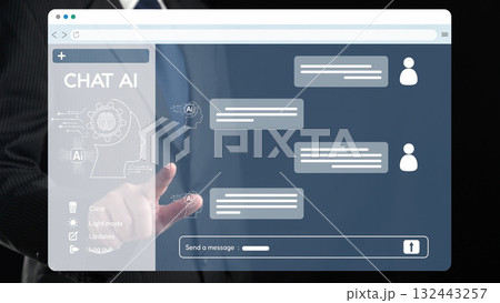 Human interact with AI artificial intelligence virtual assistant EIDE Human interact with AI artificial intelligence virtual assistant EIDE 132443257