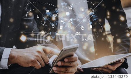 Digital business ecosystem with tech elements Marrow Digital business ecosystem with tech elements Marrow 132443279