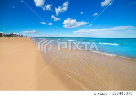 Gandia Beach sand in Mediterranean Sea of Spain 132443376
