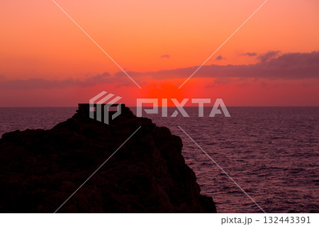 Ciutadella Menorca at Punta Nati orange sunset Ciutadella Menorca at Punta Nati orange sunset 132443391