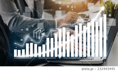 Business professional analyzing financial data and statistics on a laptop with graphs and charts, representing growth and investment opportunities in a digital workspace Copula Business professional analyzing financial data and statistics on a laptop with graphs and charts, representing growth and investment opportunities in a digital workspace Copula 132443445