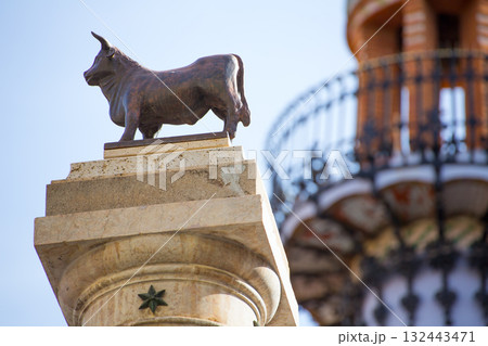 Aragon Teruel El Torico statue Plaza Carlos Castel Spain Aragon Teruel El Torico statue Plaza Carlos Castel Spain 132443471