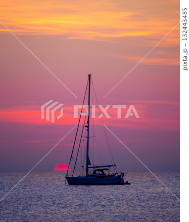 Ibiza sunset sun view from formentera Island Ibiza sunset sun view from formentera Island 132443485