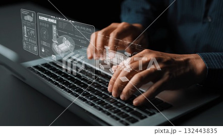 Electric Vehicle Technical Blueprint and Smart Power Monitoring Marrow 132443835