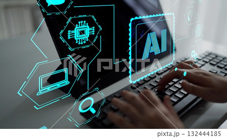 AI Brain Processing Data with Generative Artificial Intelligence Concept Thunk AI Brain Processing Data with Generative Artificial Intelligence Concept Thunk 132444185
