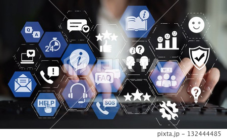 Online help and FAQ customer support service Funnel Online help and FAQ customer support service Funnel 132444485