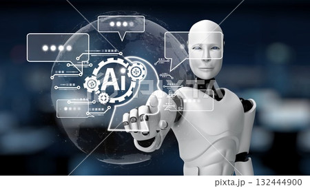 AI Brain Processing Data with Generative Artificial Intelligence Concept. Kernel AI Brain Processing Data with Generative Artificial Intelligence Concept. Kernel 132444900