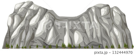 Majestic Mountain Range with Pine Trees Majestic Mountain Range with Pine Trees 132444970