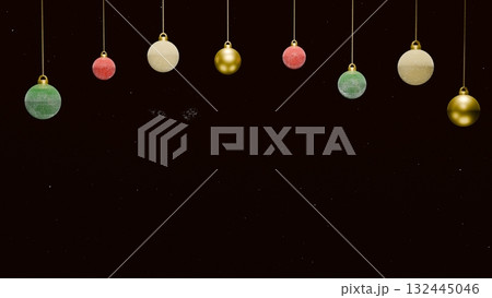 クリスマスカラーのオーナメント背景 クリスマスカラーのオーナメント背景 132445046