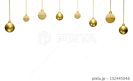 ホリデーの金色オーナメント 透過素材 ホリデーの金色オーナメント 透過素材 132445048