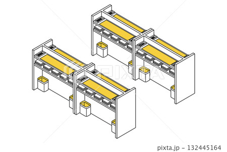 郵便局や役所などにある書類の記入台のシンプルな線画アイソメトリックイラスト 郵便局や役所などにある書類の記入台のシンプルな線画アイソメトリックイラスト 132445164