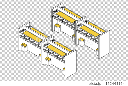 郵便局や役所などにある書類の記入台のシンプルな線画アイソメトリックイラスト 郵便局や役所などにある書類の記入台のシンプルな線画アイソメトリックイラスト 132445164