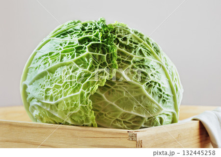 Green savoy cabbage ,winter vegetable 132445258