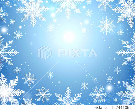 冬の雪の結晶パターン背景 132446060