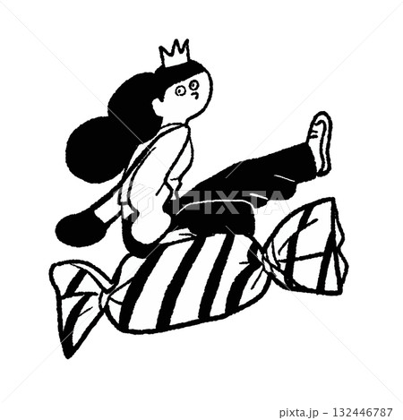 キャンディー 王冠 姫 女性ベクター線画 キャンディー 王冠 姫 女性ベクター線画 132446787