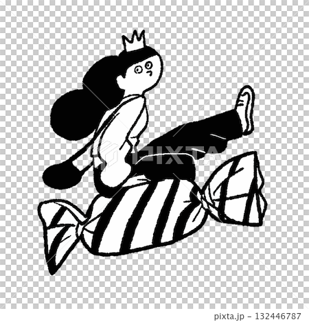 キャンディー 王冠 姫 女性ベクター線画 キャンディー 王冠 姫 女性ベクター線画 132446787