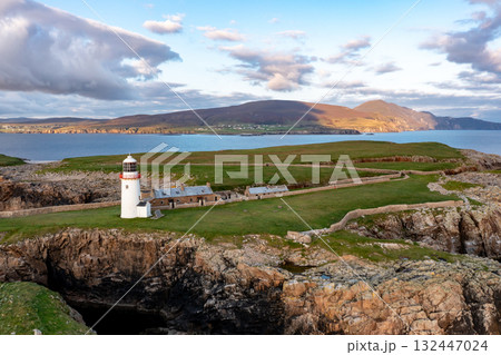 Aerial view of Rathlin O'Birne island in County Donegal, Irleand Aerial view of Rathlin O'Birne island in County Donegal, Irleand 132447024