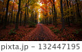 秋の紅葉の風景　AI生成画像 132447195